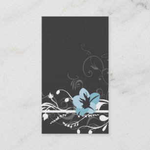 Tarjeta de visita azul de la flor