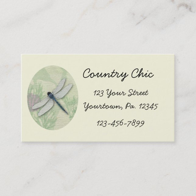 Tarjeta de visita azul de la libélula (Anverso)