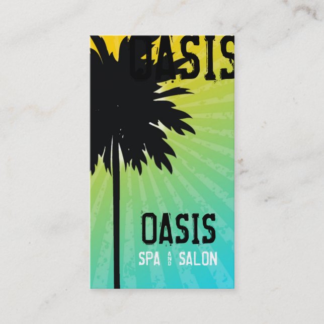 Tarjeta De Visita Azul de la palmera de 311 oasis (Anverso)