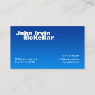 Tarjeta de visita azul de la pendiente de Hombre