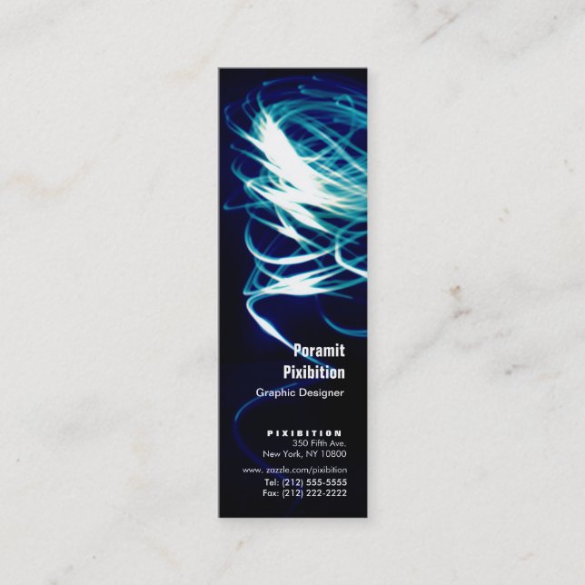 Tarjeta de visita azul de la pintura ligera (Anverso)