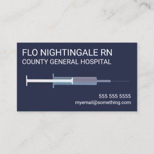Tarjeta De Visita Azul de la vacuna contra la gripe de la enfermera