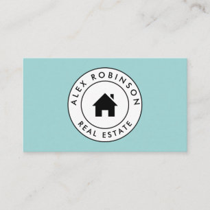 Tarjeta de visita azul de las propiedades