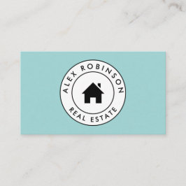 Tarjeta de visita azul de las propiedades