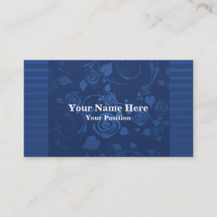 Tarjeta de visita azul de los rosas