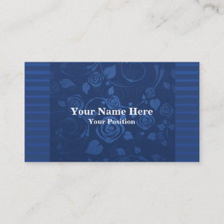 Tarjeta de visita azul de los rosas