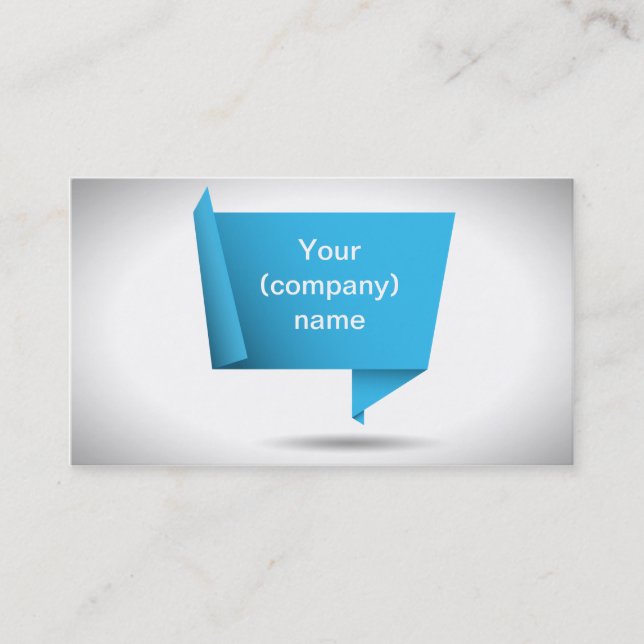Tarjeta de visita azul de Origami (Anverso)