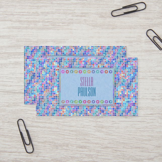 Tarjeta De Visita Azul de puntos (Anverso/Reverso In Situ)