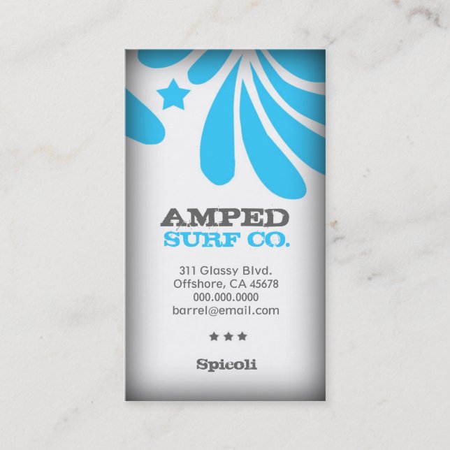 TARJETA DE VISITA AZUL DE ROCKIN FRESHTASTIC (Anverso)