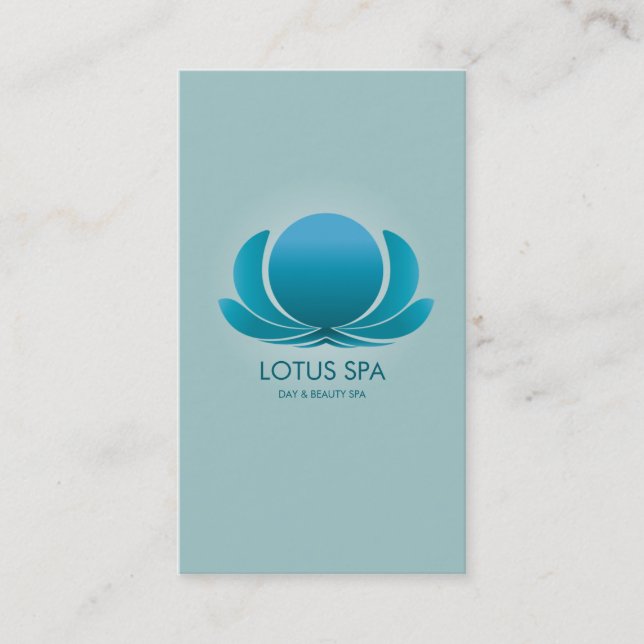 TARJETA DE VISITA AZUL DEL BALNEARIO DE LOTUS (Anverso)