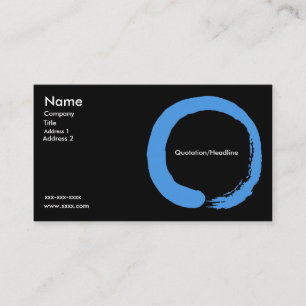 Tarjeta de visita azul del círculo del zen