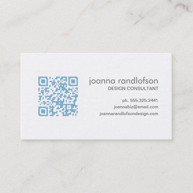 Tarjeta de visita azul del CÓDIGO de Lite QR (Anverso)