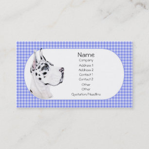 Tarjeta de visita azul del control de great dane