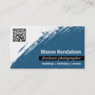 Tarjeta de visita azul del fotógrafo del CÓDIGO 
