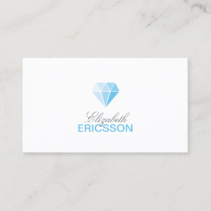 Tarjeta de visita azul del logotipo del diamante