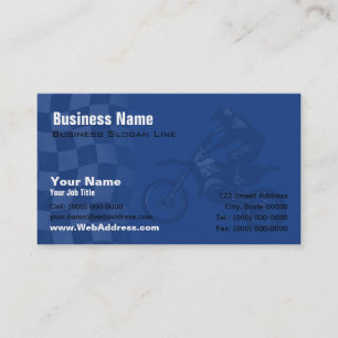 Tarjeta de visita azul del motocrós de Yamaha