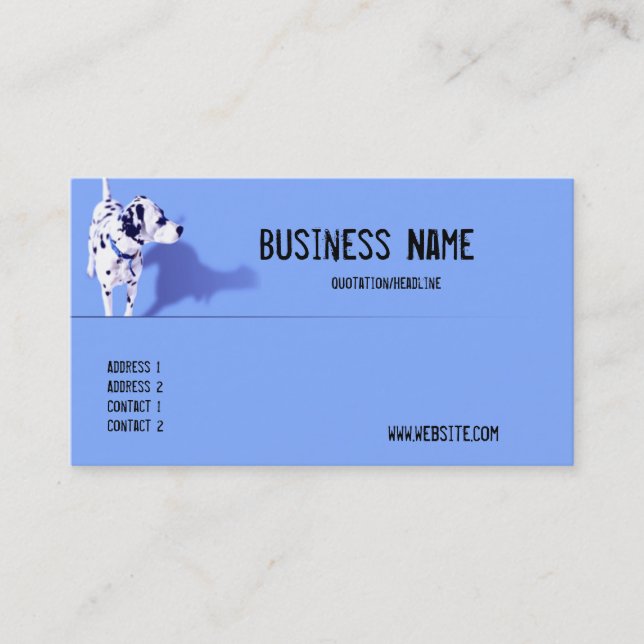 Tarjeta de visita azul del perro de Dalmation (Anverso)