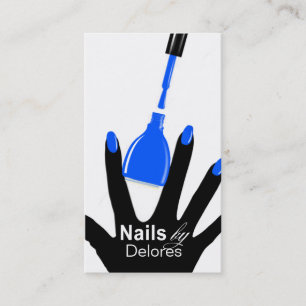 Tarjeta De Visita Azul del salón del clavo del PEDICURE de la