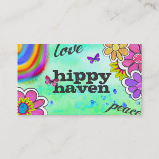Tarjeta De Visita Azul del teñido anudado del hippy de la