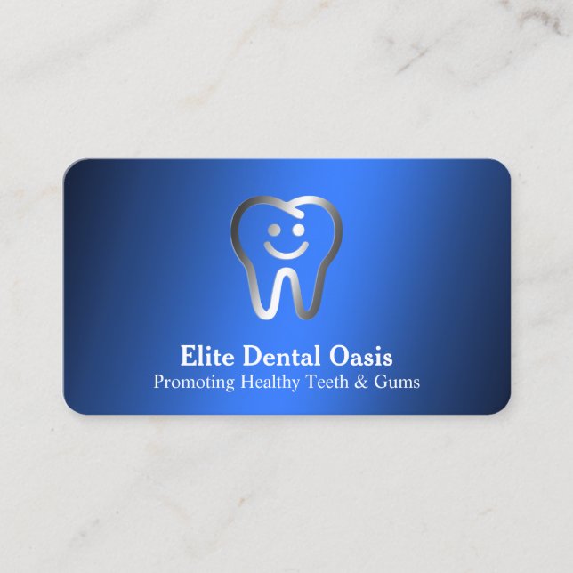 Tarjeta De Visita Azul dentista (Anverso)