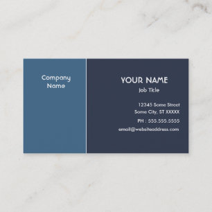 Tarjeta De Visita Azul elegante