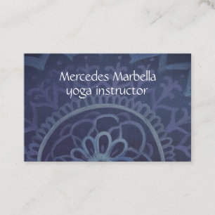 Tarjeta de visita azul elegante de la mandala del