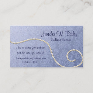 Tarjeta de visita azul elegante del damasco y de
