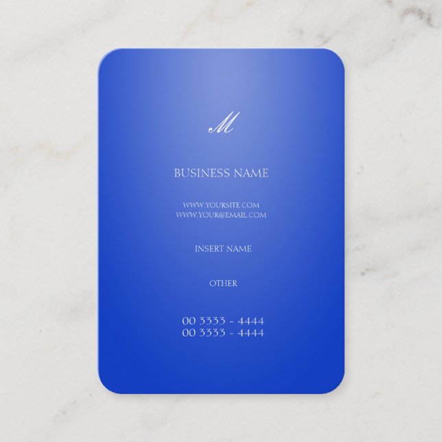 Tarjeta De Visita Azul elegante profesional (Anverso)