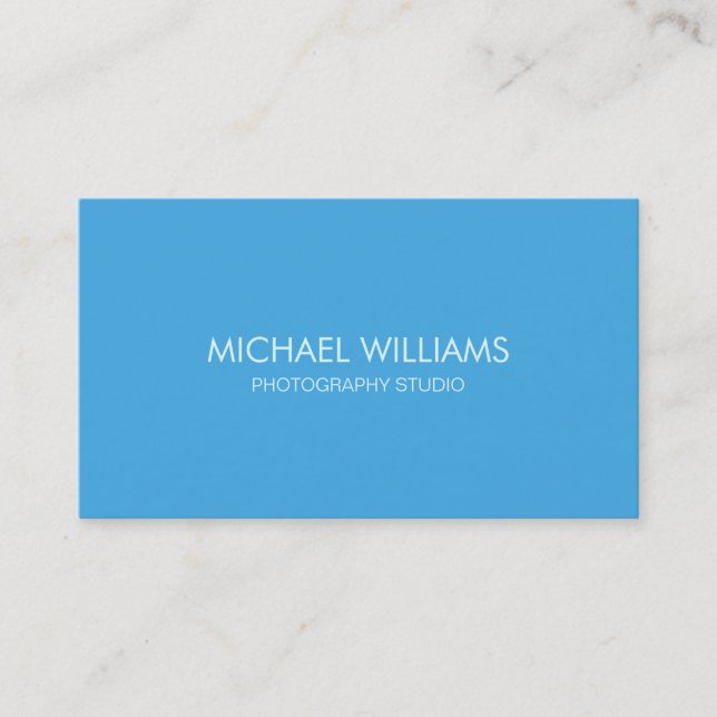 Tarjeta De Visita Azul Elegante Profesional Simple Mínimo (Anverso)