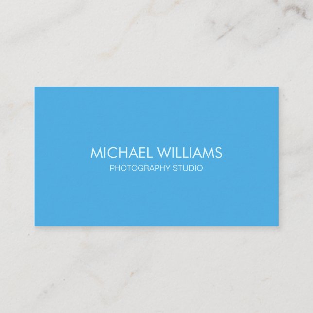 Tarjeta De Visita Azul Elegante Profesional Simple Mínimo (Anverso)