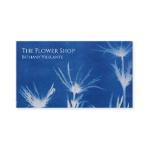 Tarjeta de visita azul Flower Blue