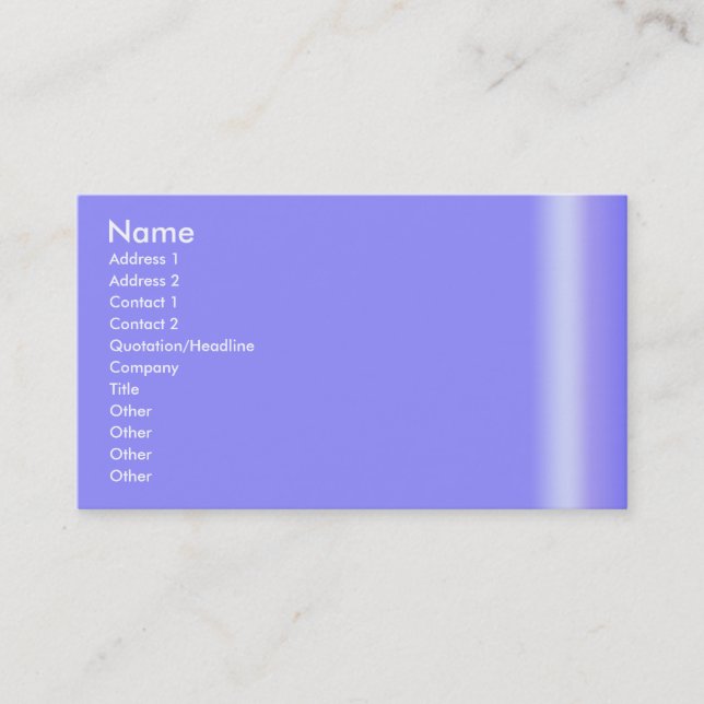 Tarjeta de visita azul fresca (Anverso)