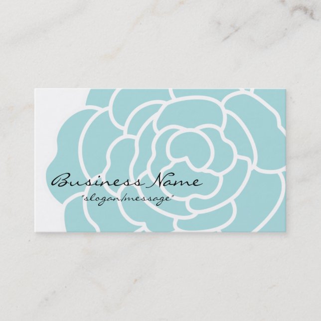 Tarjeta de visita azul grande de la flor (Anverso)
