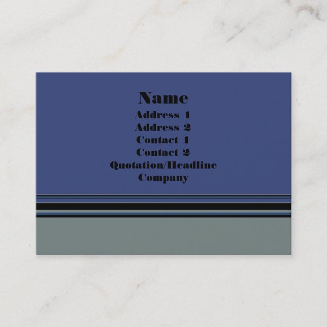 Tarjeta De Visita azul gris simple (Anverso)