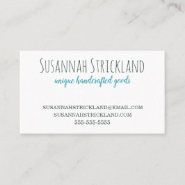 Tarjeta De Visita Azul hecho punto detrás Handcrafted