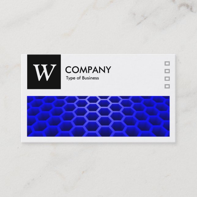 Tarjeta De Visita Azul honeycomb - Logo y panel v2 - Negro (Anverso)