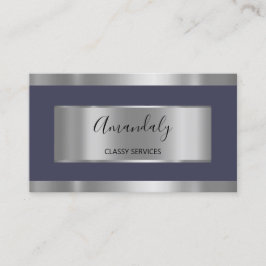 Tarjeta De Visita Azul humeante gris plateado profesional