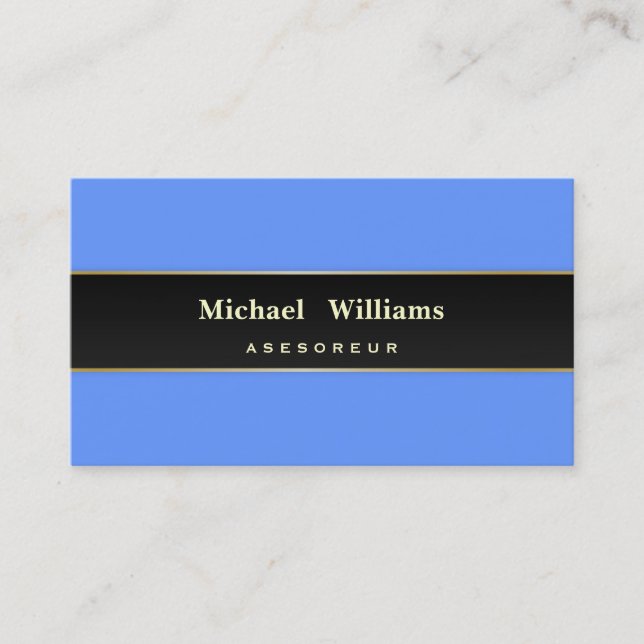TARJETA DE VISITA AZUL LIMPIO ELEGANTE CLASICO PROFESIONAL (Anverso)