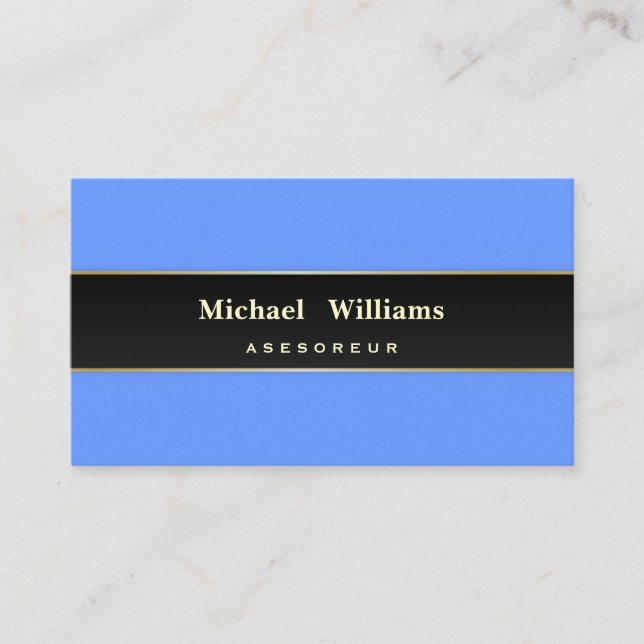 TARJETA DE VISITA AZUL LIMPIO ELEGANTE CLASICO PROFESIONAL (Anverso)