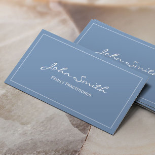 Tarjeta de visita azul llana del médico de