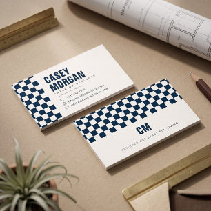 Tarjeta De Visita Azul Marino Cuadros Moderno