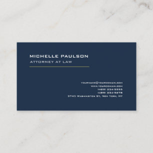 Tarjeta De Visita Azul Marino Elegante Sencillo Profesional Moderno