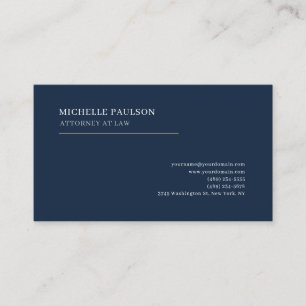 Tarjeta De Visita Azul Marino Elegante Sencillo Profesional Moderno