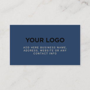 Tarjeta De Visita Azul Marino   Logotipo de compañía simple
