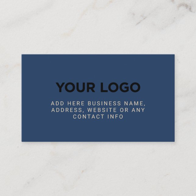 Tarjeta De Visita Azul Marino | Logotipo de compañía simple (Anverso)
