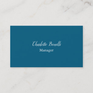 Tarjeta De Visita Azul marino Minimalista