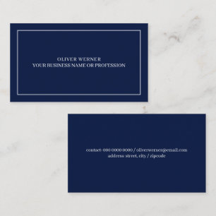 Tarjeta De Visita Azul Marino Minimalista Profesional
