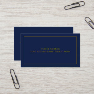 Tarjeta De Visita Azul Marino Profesional Minimalista