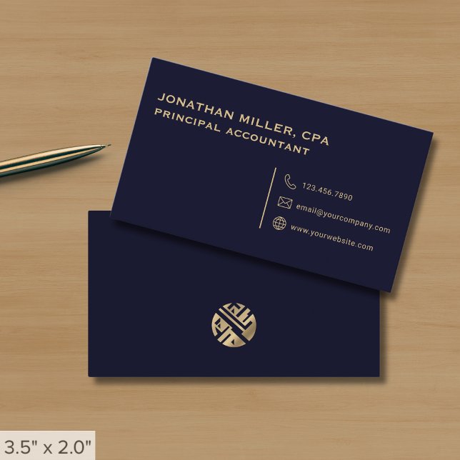 Tarjeta De Visita Azul marino profesional simple (Subido por el creador)
