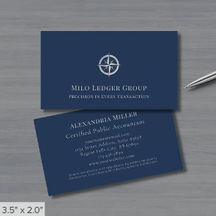Tarjeta De Visita Azul marino sencillo y elegante
